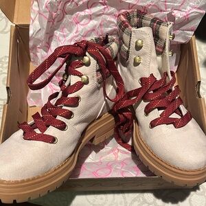 Sugar Women's Lace Up Boots with Red Laces